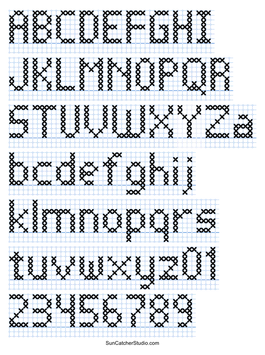 Cross Stitch Letters: Generator And Alphabet Font Patterns – Diy - Free Printable Alphabet Cross Stitch Patterns