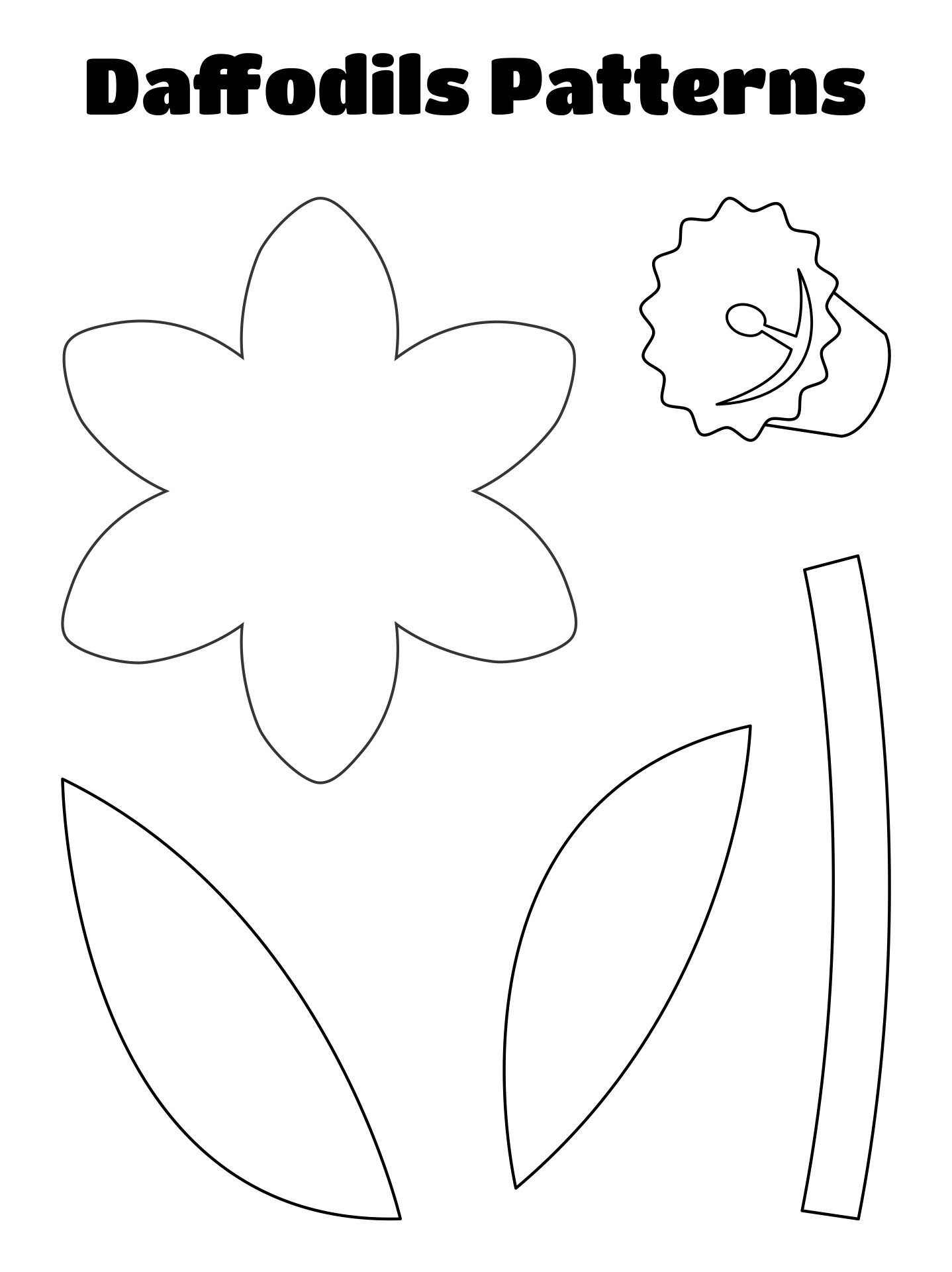 Daffodil Template Pattern - 9 Free Pdf Printables | Printablee - Printable Pictures Of Daffodils