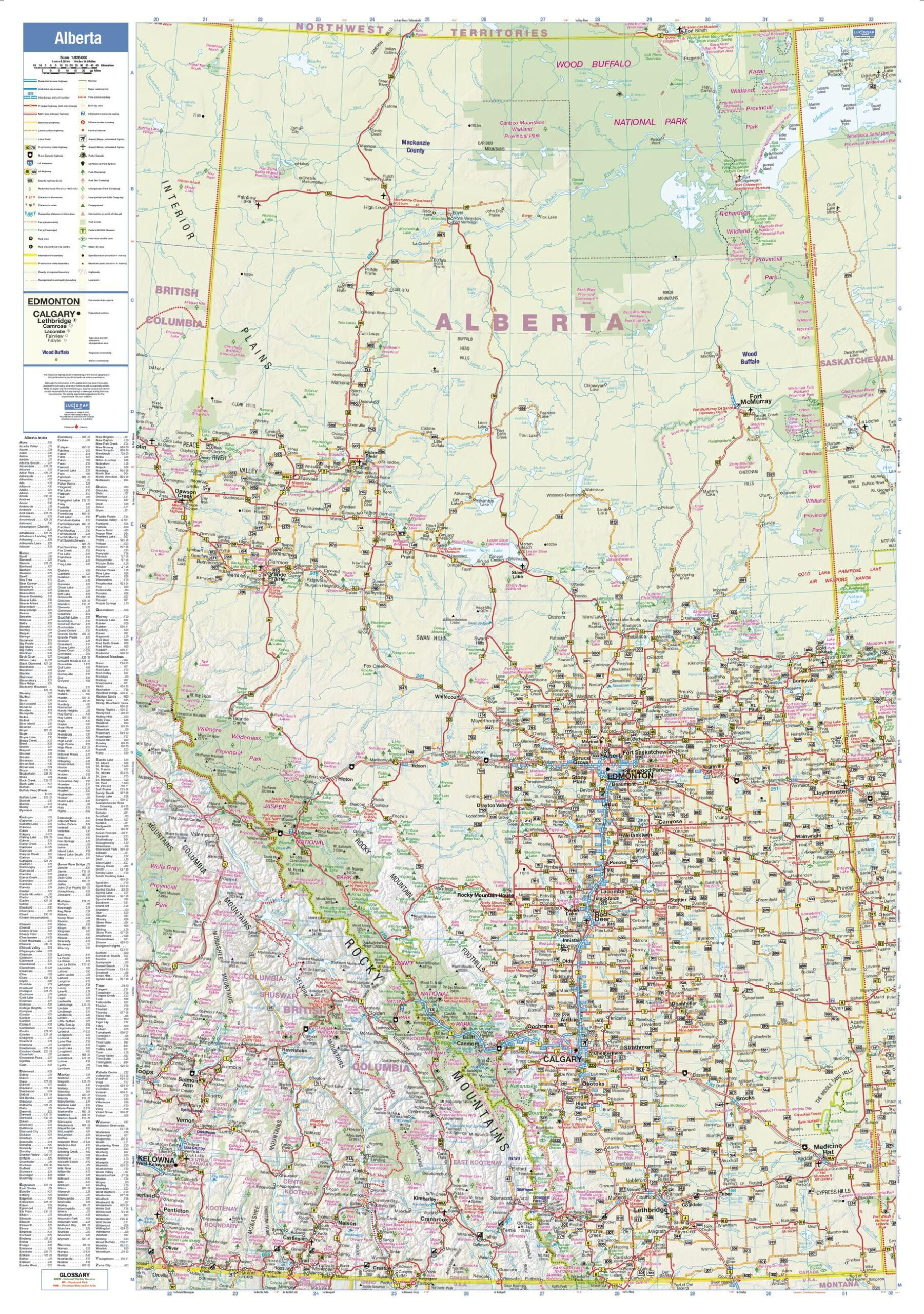 Detailed Map Of Alberta - Free Printable Alberta Maps