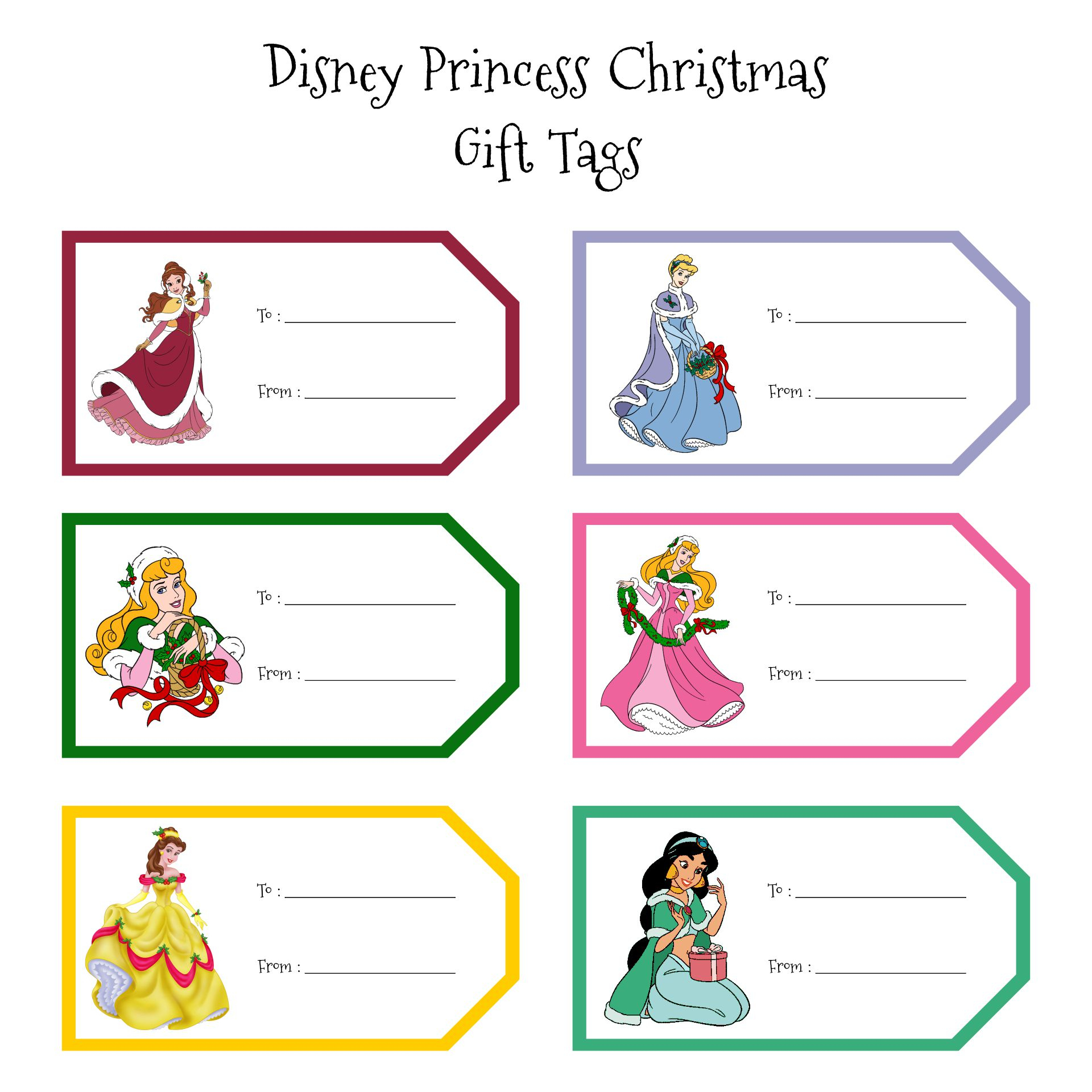 Disney Christmas Gift Tags - 10 Free Pdf Printables | Printablee - Free Printable Disney Princess Gift Tags