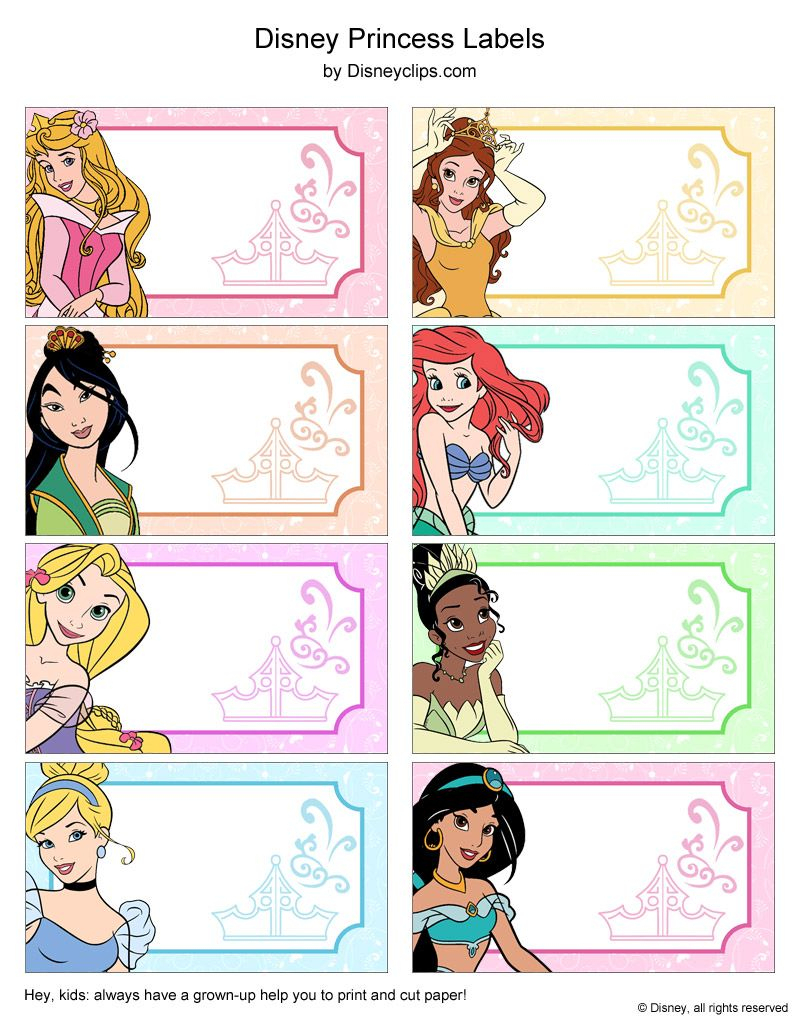 Disney Princess Printables | Disney Princess Printables, Disney - Free Printable Disney Princess Gift Tags
