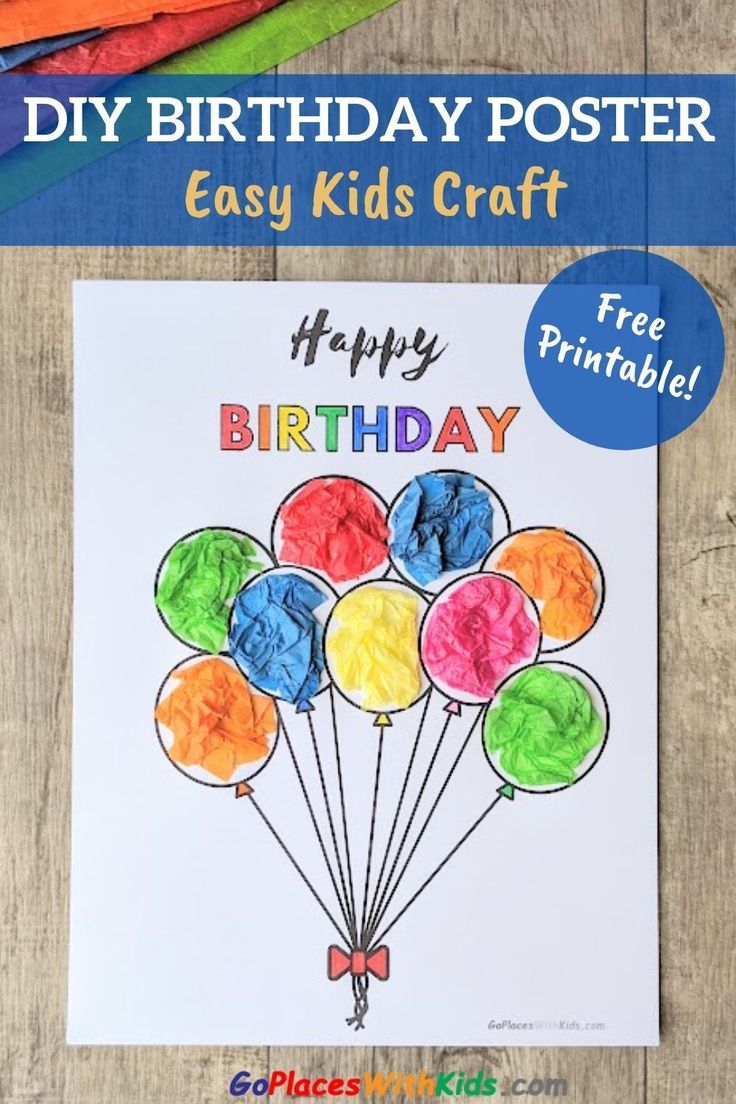 Diy Birthday Poster- Easy Kids Craft | Simple Birthday Cards - Make Birthday Posters Online Free Printable