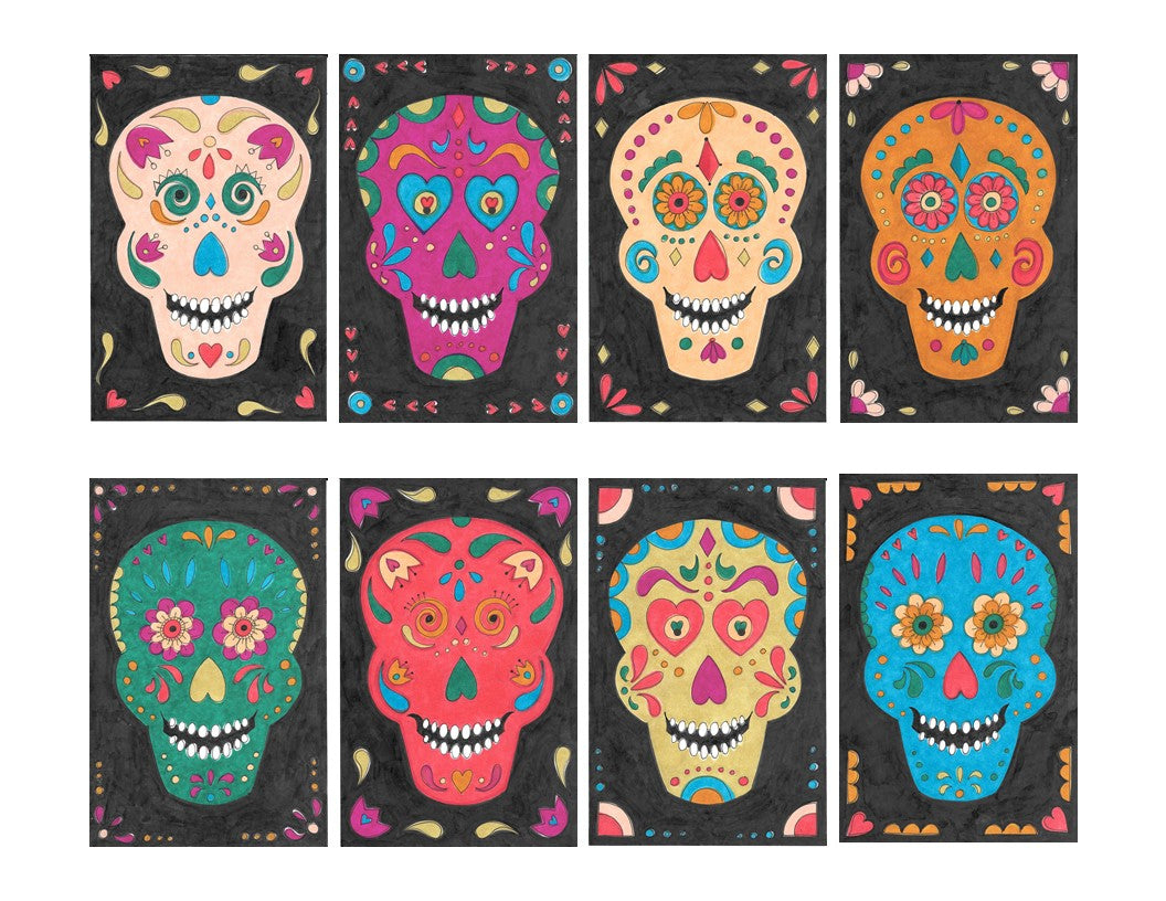 Diy Paper Halloween Banner (Free Coloring Pattern) - Free Printable Paper Skull