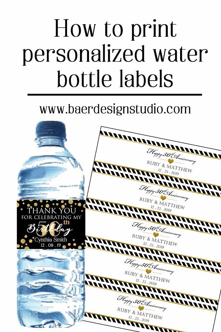 Diy Printable Water Bottle Labels 1, 2, 3 Easy - Baer Design - Free Diy Printable Water Bottle Labels