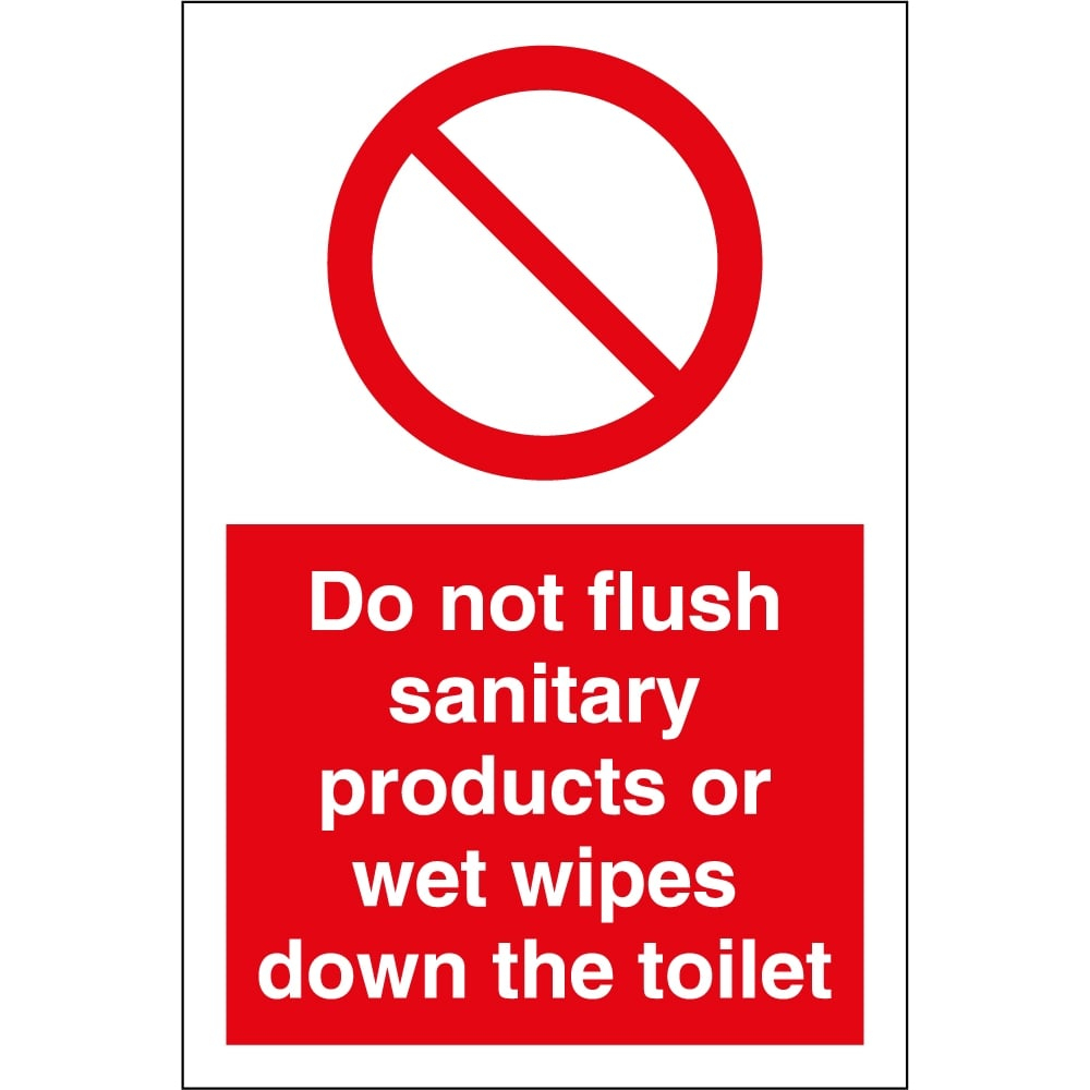 Do Not Flush Sanitary Products Down The Toilet Signs - From Key - Do Not Flush Signs