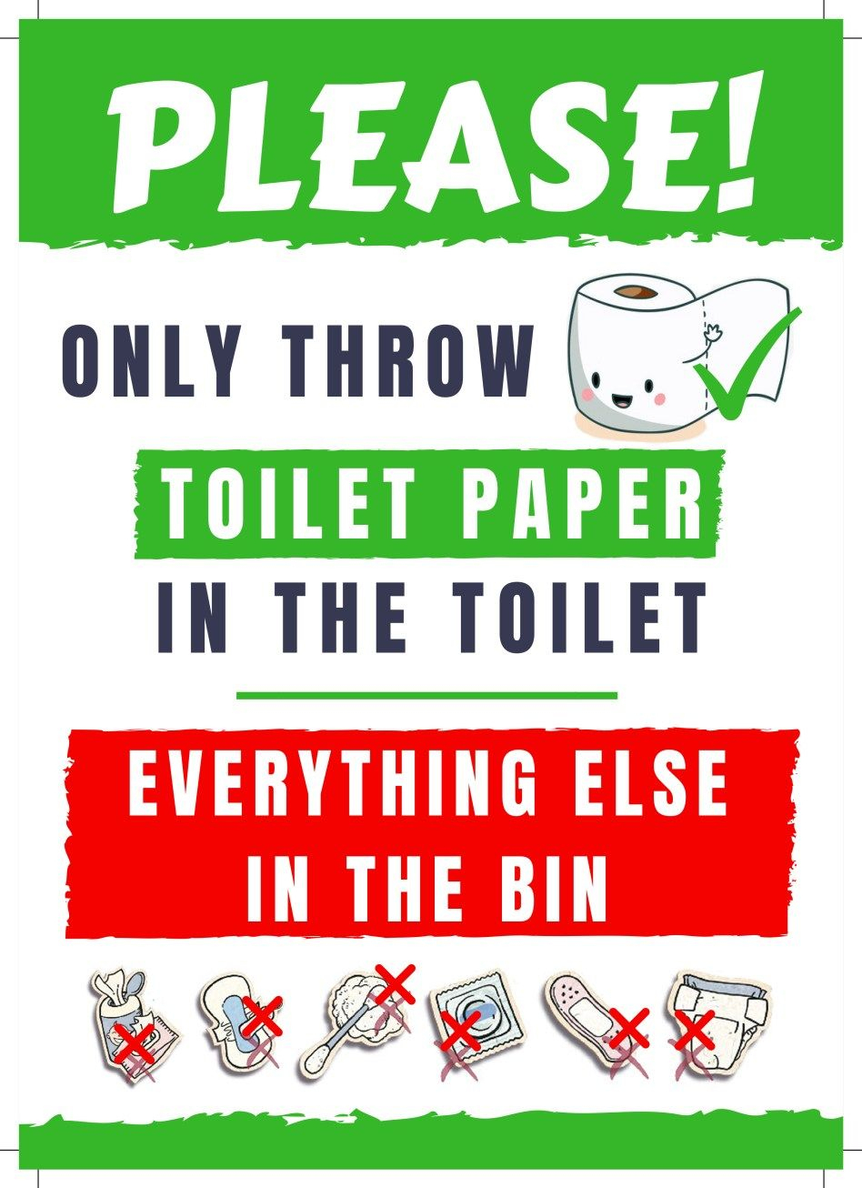 Do Not Flush Sign - Free Printable For Your Airbnb | Printable - Do Not Flush Signs