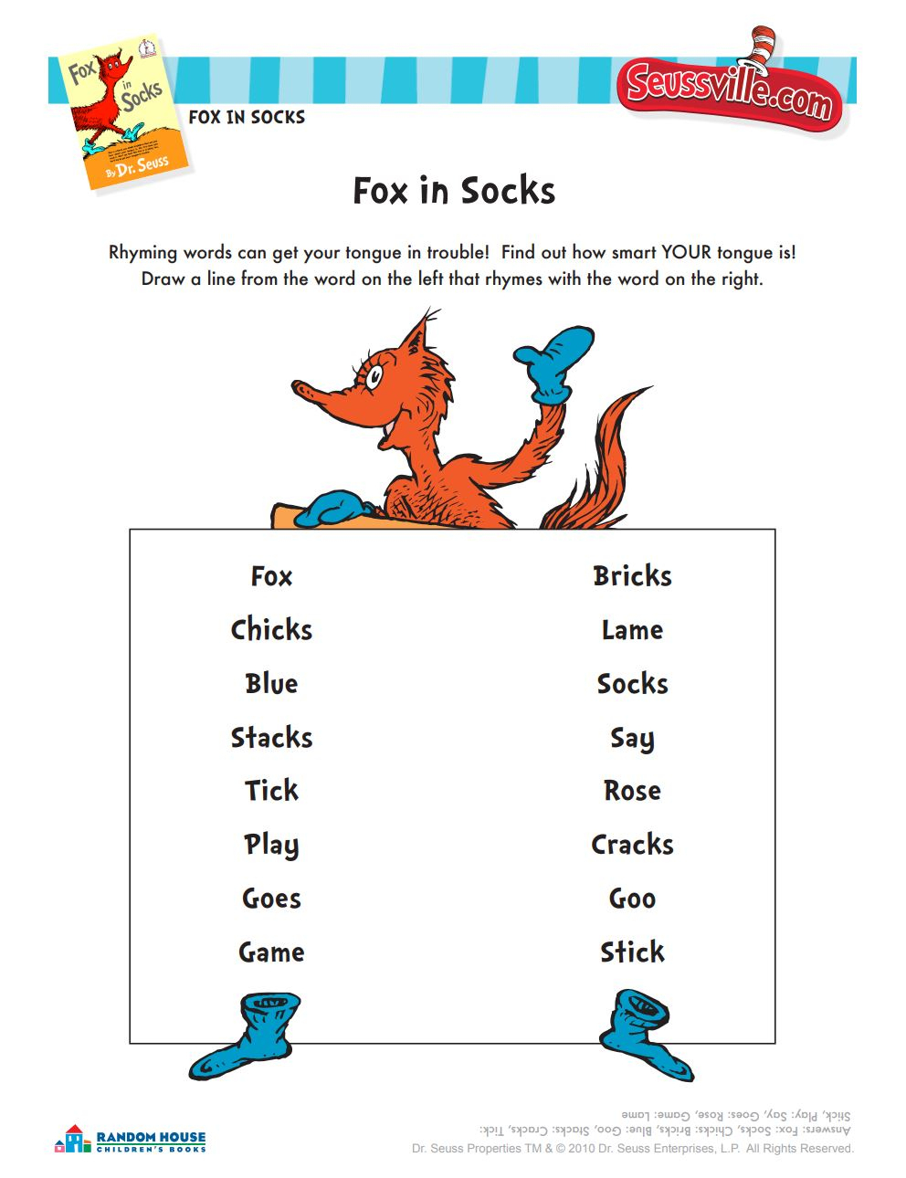 Dr. Seuss Printables And Activities | Brightly - Free Dr Seuss Rhyming Printables
