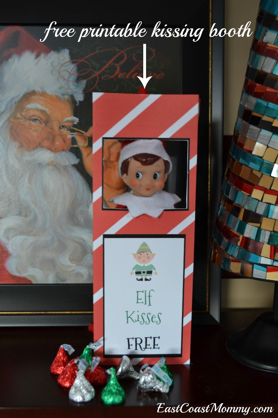 East Coast Mommy: Elf On The Shelf Kissing Booth (Free Printable) - Free Elf On The Shelf Kissing Booth Printable