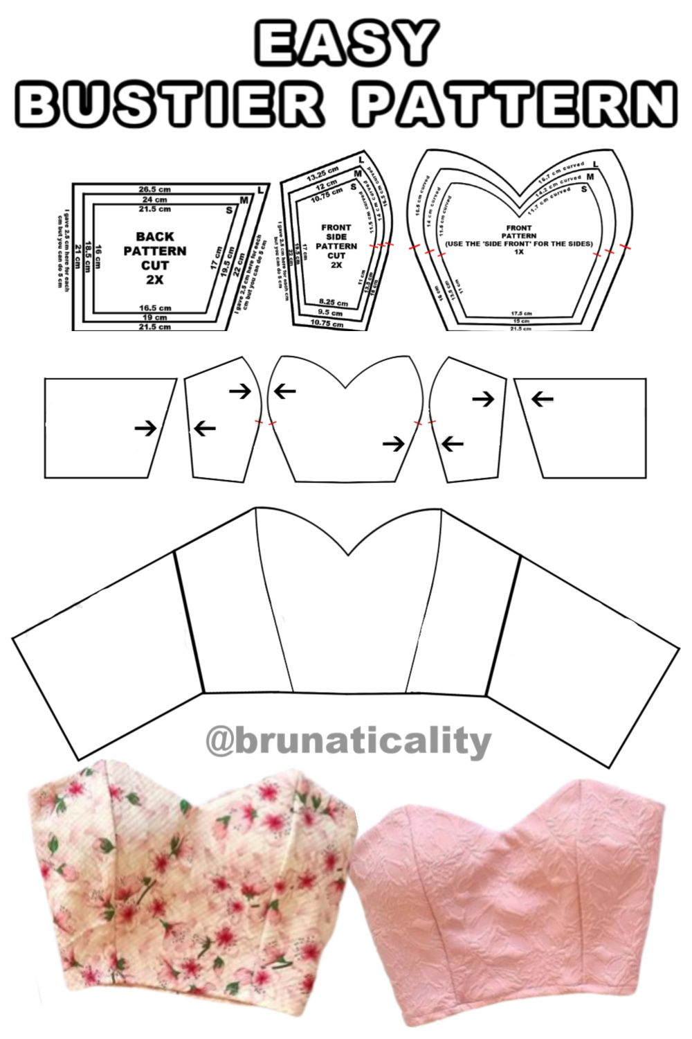 Easy Bustier Pattern | Fashion Sewing, Sewing Design, Diy Sewing - Free Printable Corset Sewing Pattern