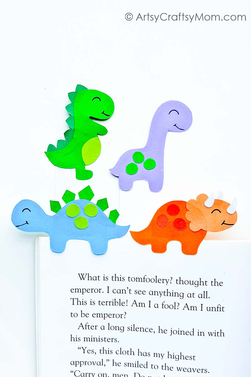 Easy Diy Paper Dinosaur Bookmarks For Kids - Free Printable Dinosaur Bookmarks