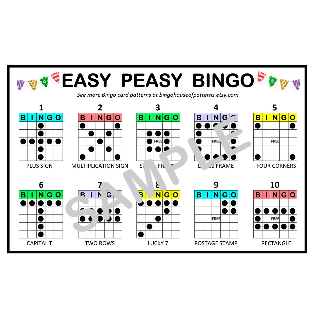 Easy Peasy Bingo Card Patterns For Really Fun Bingo Games Bingo - Free Printable Bingo Game Patterns