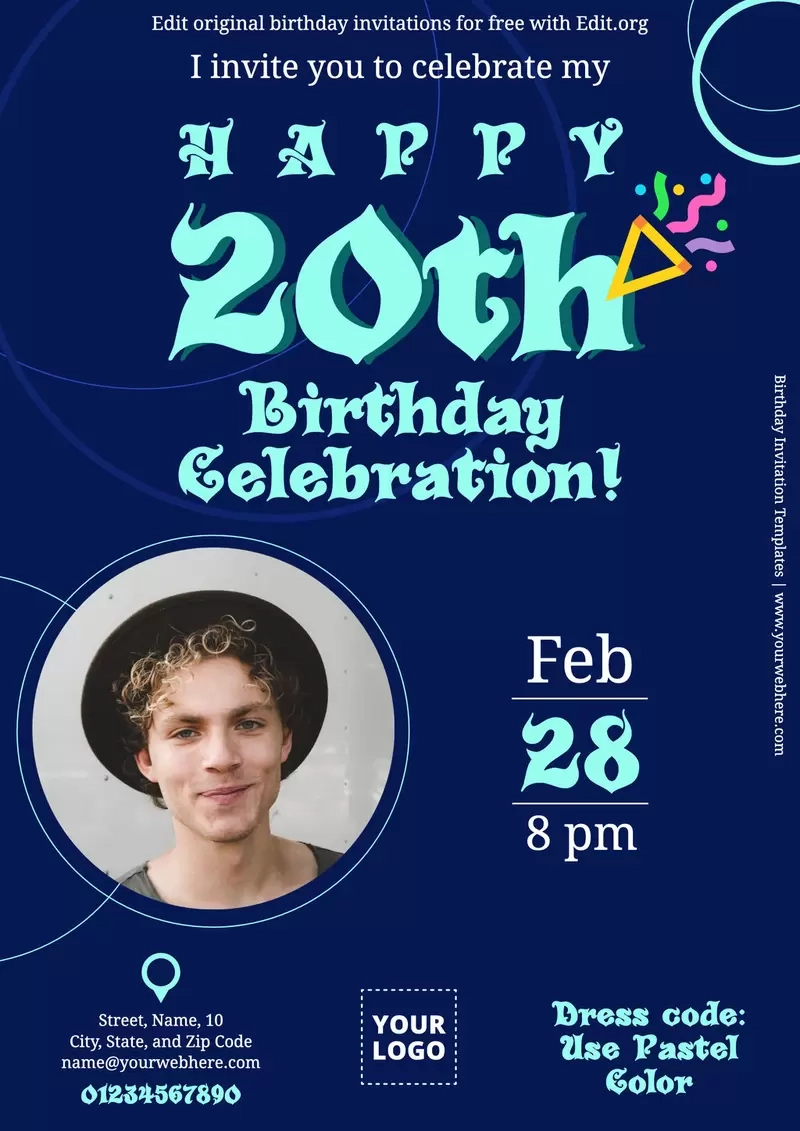 Editable Birthday Invitation Templates - Free Personalized Printable Birthday Party Invitations