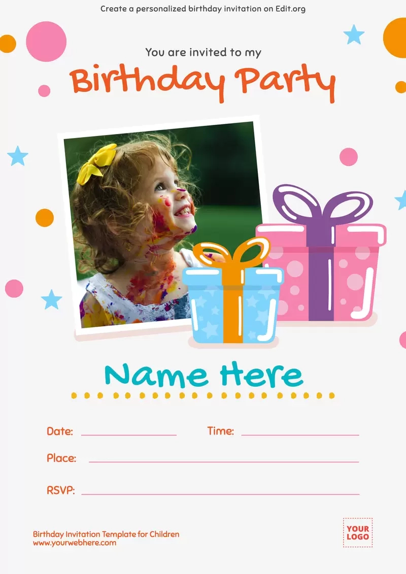 Editable Birthday Invitation Templates - Free Personalized Printable Birthday Party Invitations