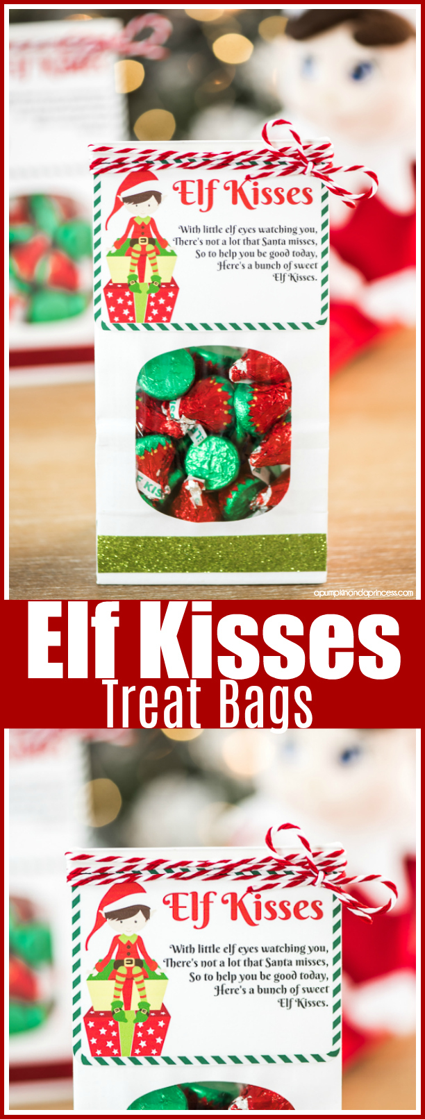 Elf Kisses Treat Bag - Free Printable Elf Kisses Tags