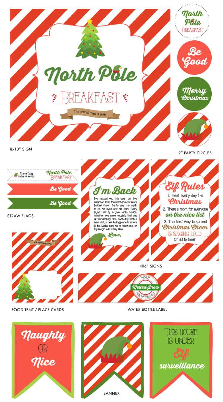 Elf On The Shelf North Pole Breakfast - Elva M Design Studio - Elf On The Shelf Breakfast Free Printables