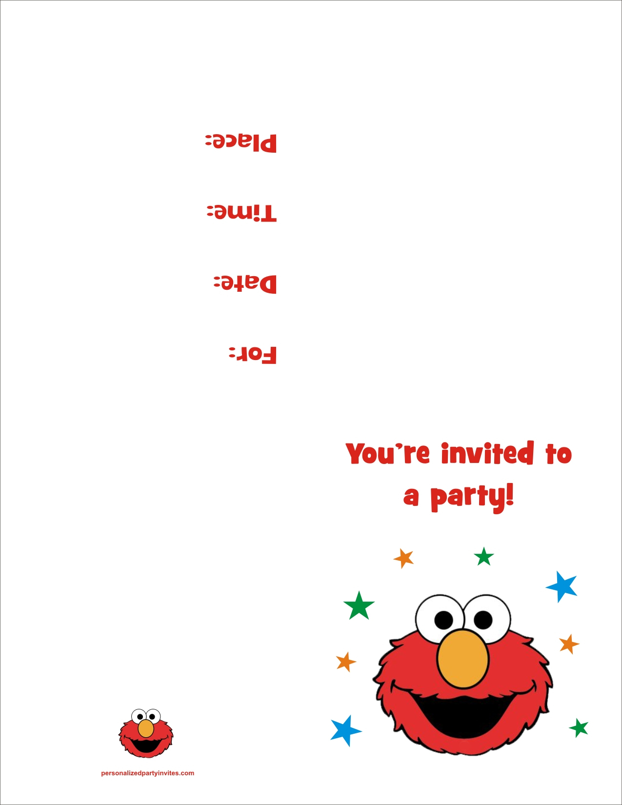 Elmo Free Printable Birthday Party Invitation Personalized Party - Free Personalized Printable Birthday Party Invitations