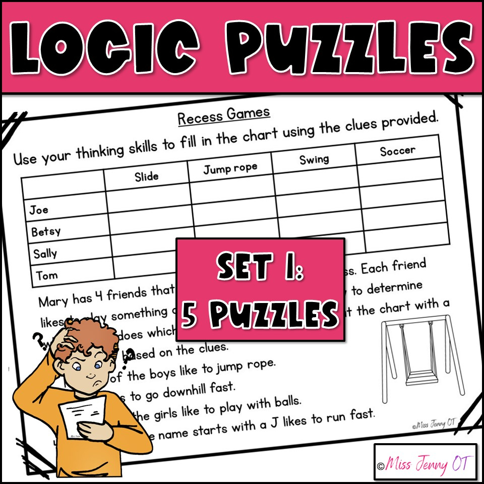 Executive Functioning Activities Logic Puzzle Worksheets For Kids - Logic Puzzles Free Online Printable