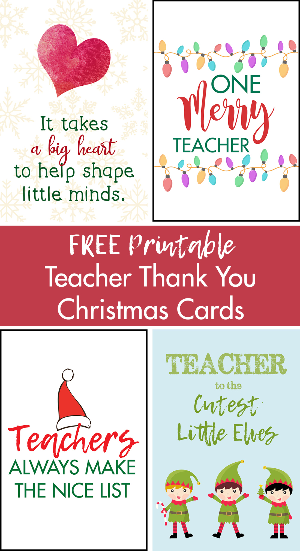 Express Gratitude To Teachers With Printable Christmas Cards - Free Printable Christmas Cards For Teachers