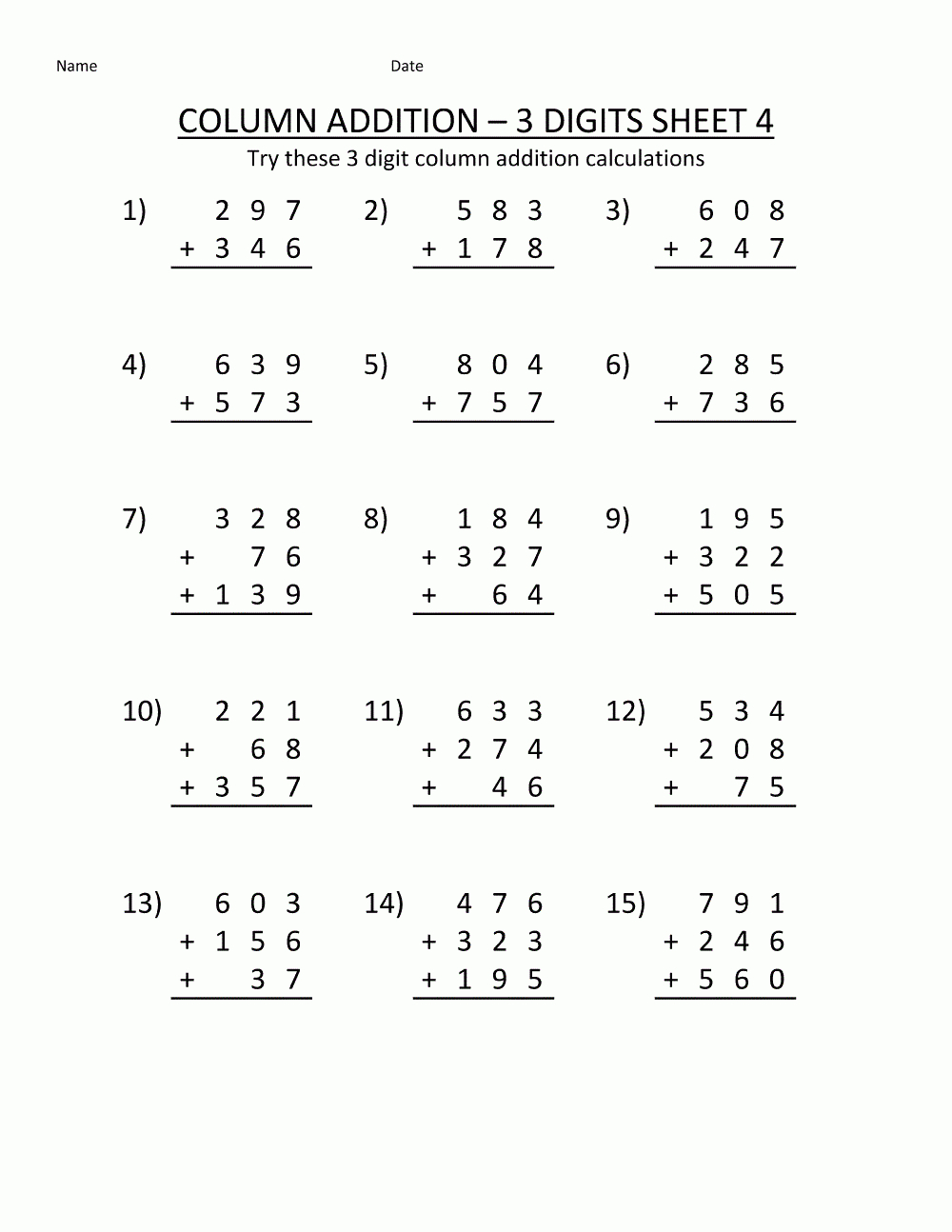 Free Addition Worksheets | Free Math Worksheets, 2Nd Grade - Free Printable Addition Worksheets For Grade 4