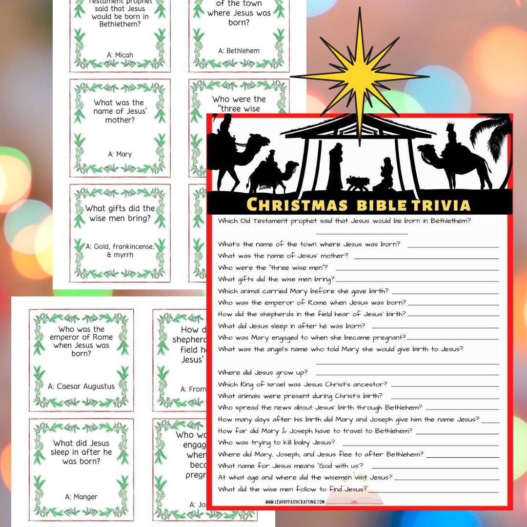 Free Christmas Bible Trivia Printables (2 Versions!) - Leap Of - Free Printable Bible Christmas Trivia Games