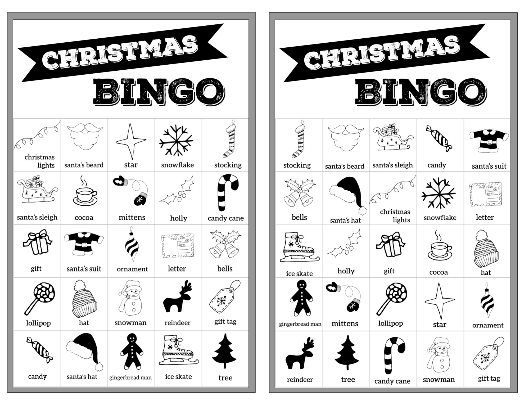 Free Christmas Bingo Printable Cards - Paper Trail Design - Free Printable Christmas Bingo Templates