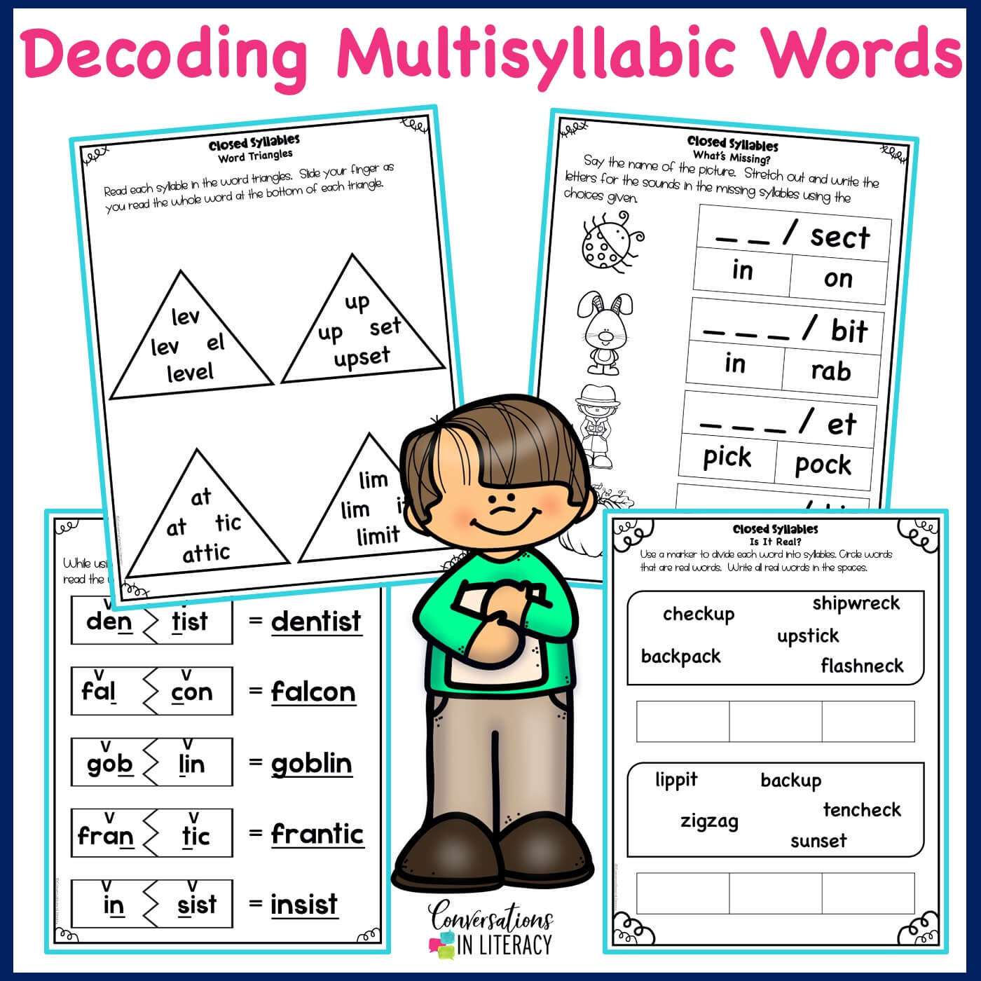 Free Closed Syllables Decoding Multisyllabic Words Activities - Free Printable Decoding Games