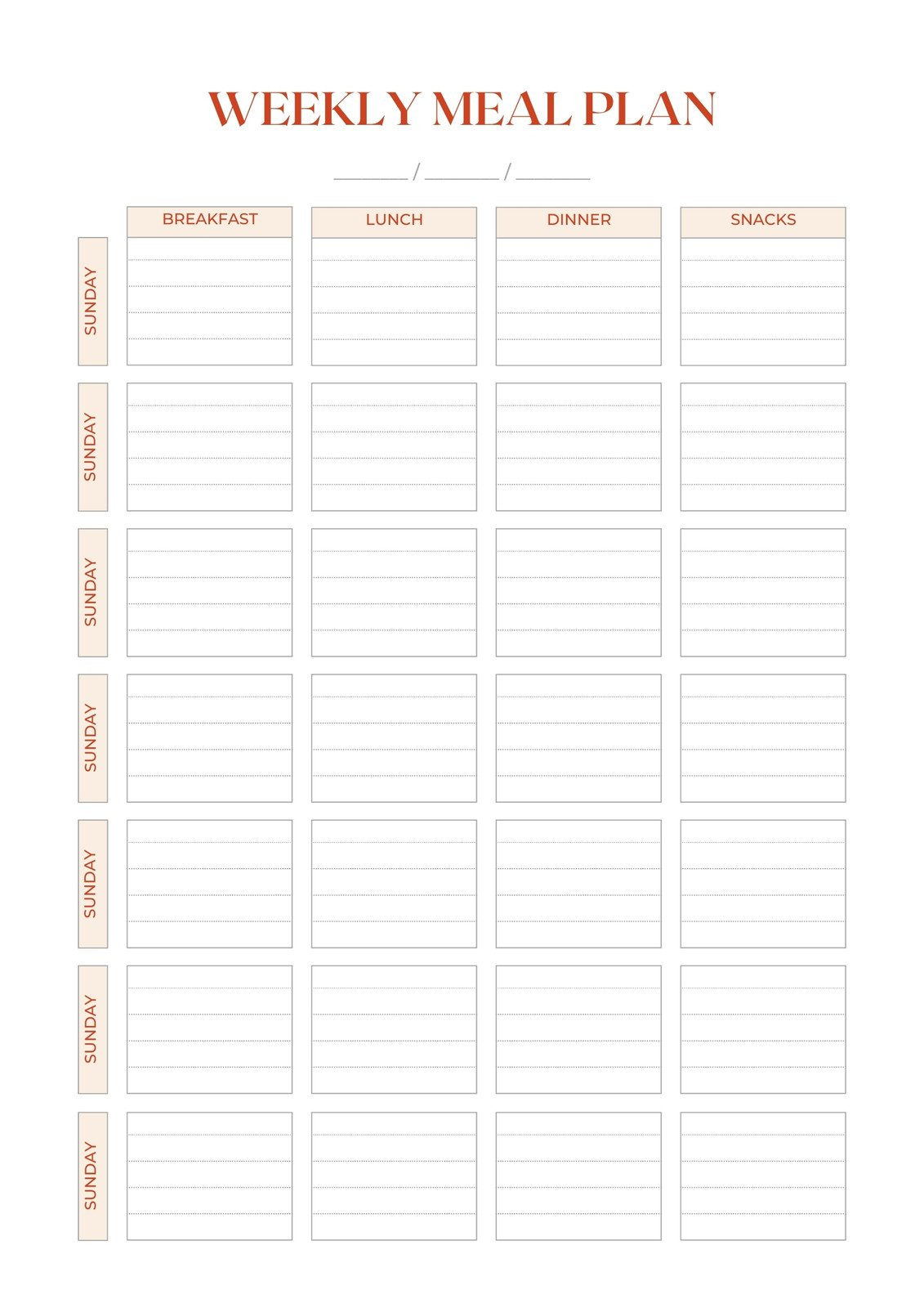Free, Customizable Meal Planner Menu Templates | Canva - Free Printable Diet Planner