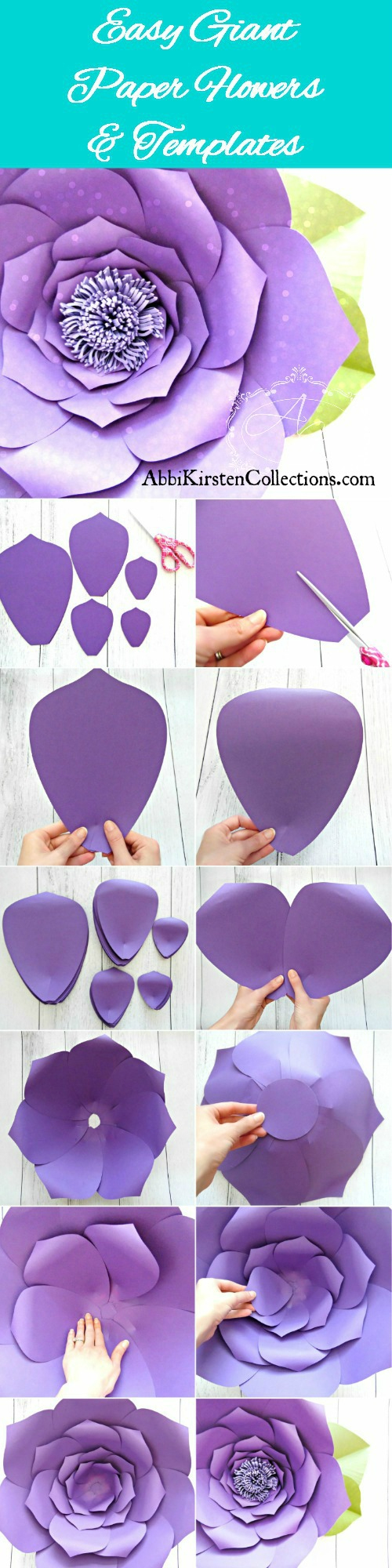 Free Flower Template: How To Make Large Paper Flowers - Free Printable Large Paper Rose Template