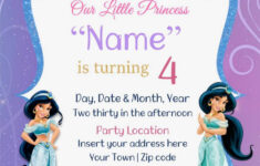 Free Printable Princess Jasmine Invitations