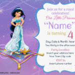 Free Jasmine Birthday Invitation Templates For Word | Jasmine   Free Printable Princess Jasmine Invitations