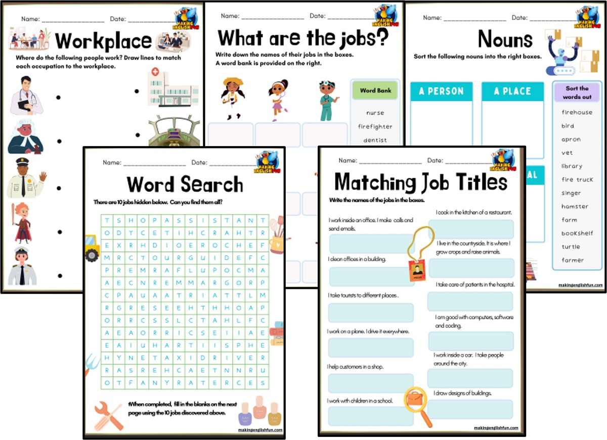 Free Jobs Worksheetsmaking English Fun - Free Printable Worksheets Jobs