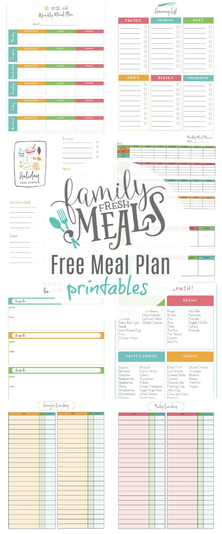 Free Meal Plan Printables - Family Fresh Meals - Free Printable Diet Planner