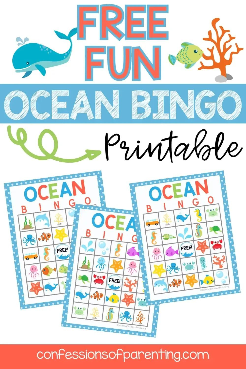Free Ocean Bingo Printable Cards | Bingo For Kids, Bingo Printable - Free Printable Ocean Bingo Cards