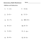 Free Printable Addition And Subtraction Elementary Math Worksheet   Free Printable Addition And Subtraction Worksheets For 4Th Grade