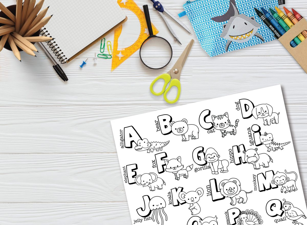 Free Printable Alphabet Coloring Page - Everyday Party Magazine - Free Printable Alphabet Placemat