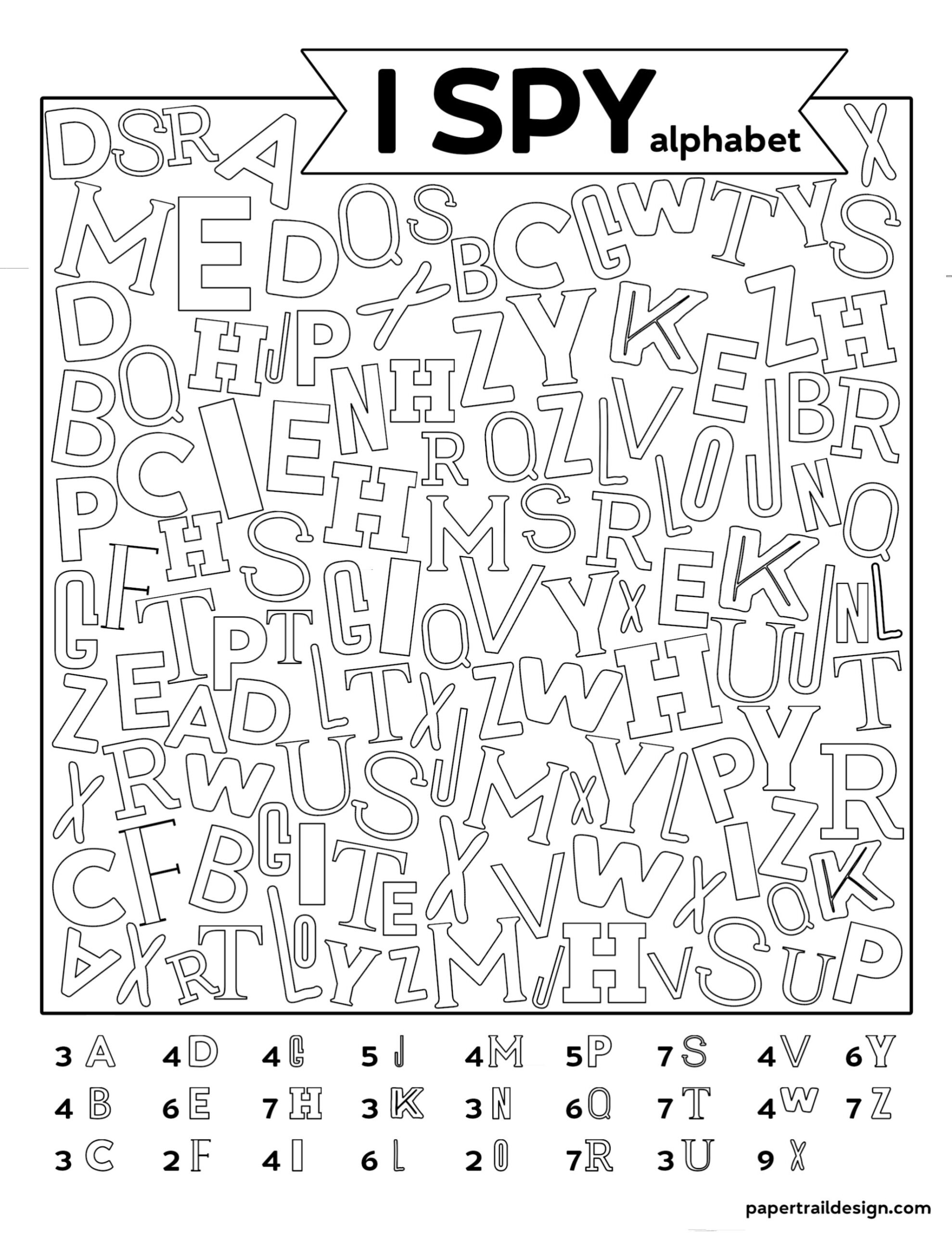 Free Printable Alphabet I Spy Game - Paper Trail Design - Free Printable Alphabet Games And Activities