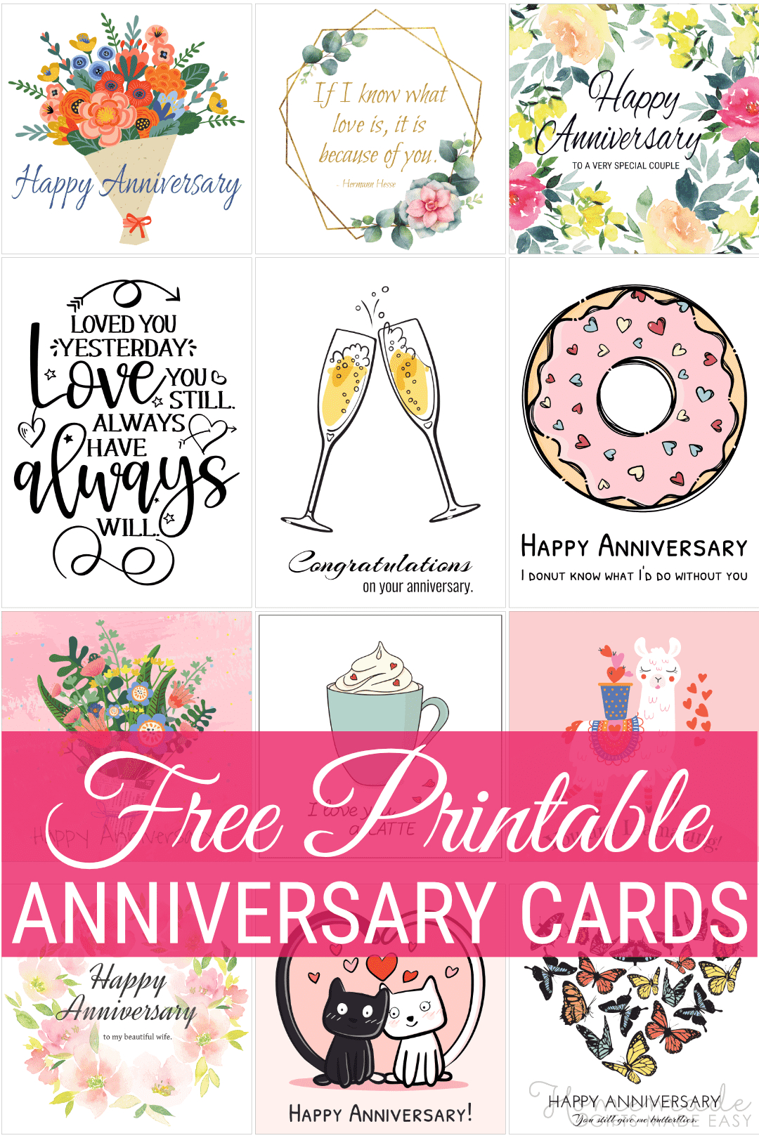 Free Printable Anniversary Cards - Free Printable 10 Year Anniversary Cards