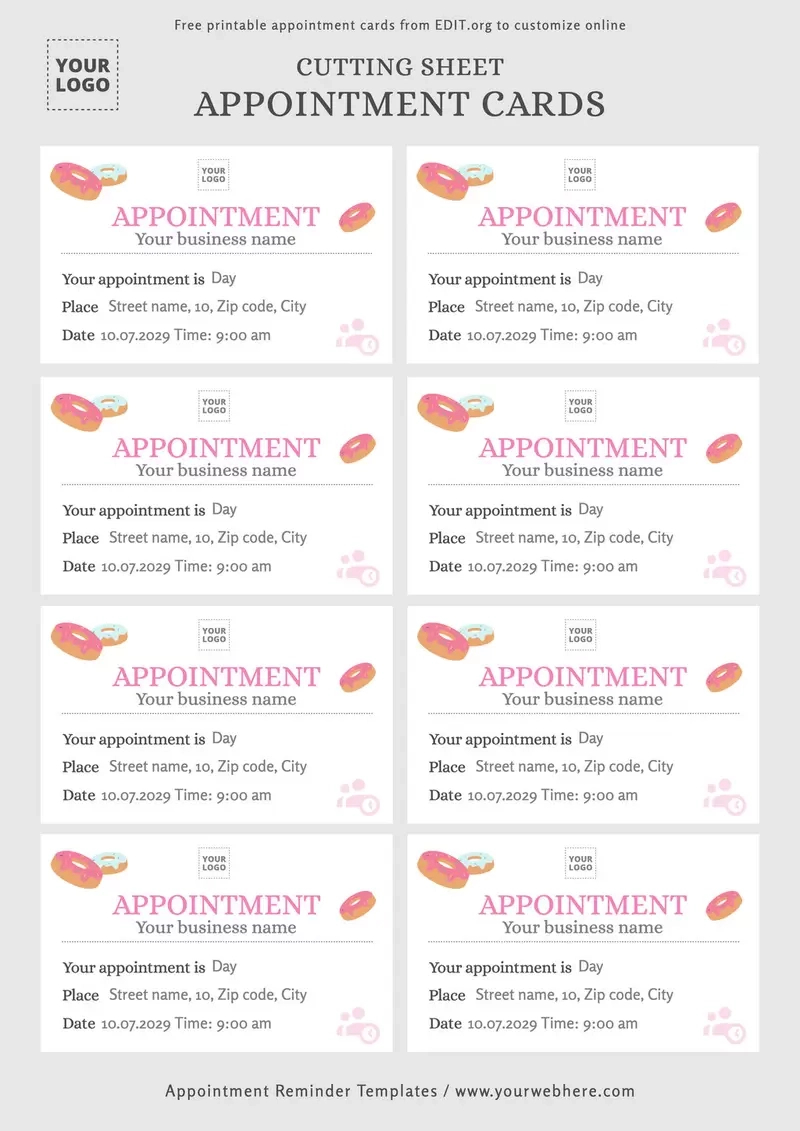 Free Printable Appointment Card Templates - Free Printable Reminder Templates
