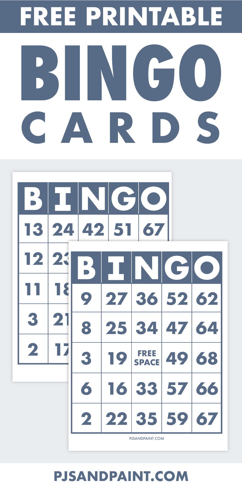 Free Printable Bingo Cards - Pjs And Paint - Free Printable Bingo Sheets