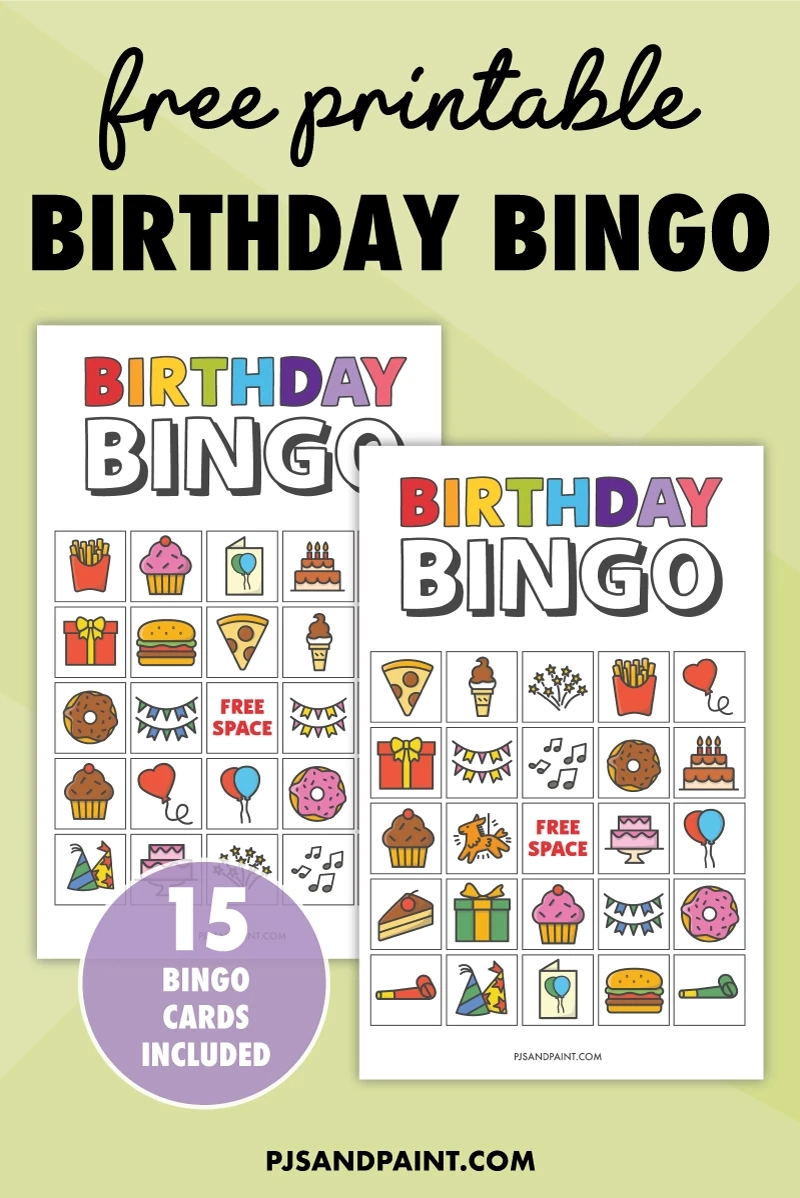 Free Printable Birthday Bingo For Kids - Pjs And Paint - Free Printable Birthday Bingo Cards For Adults