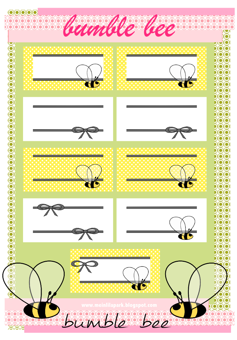 Free Printable Bumble Bee And Bow Tags – Ausdruckbare Biene - Free Printable Bee Name Tags