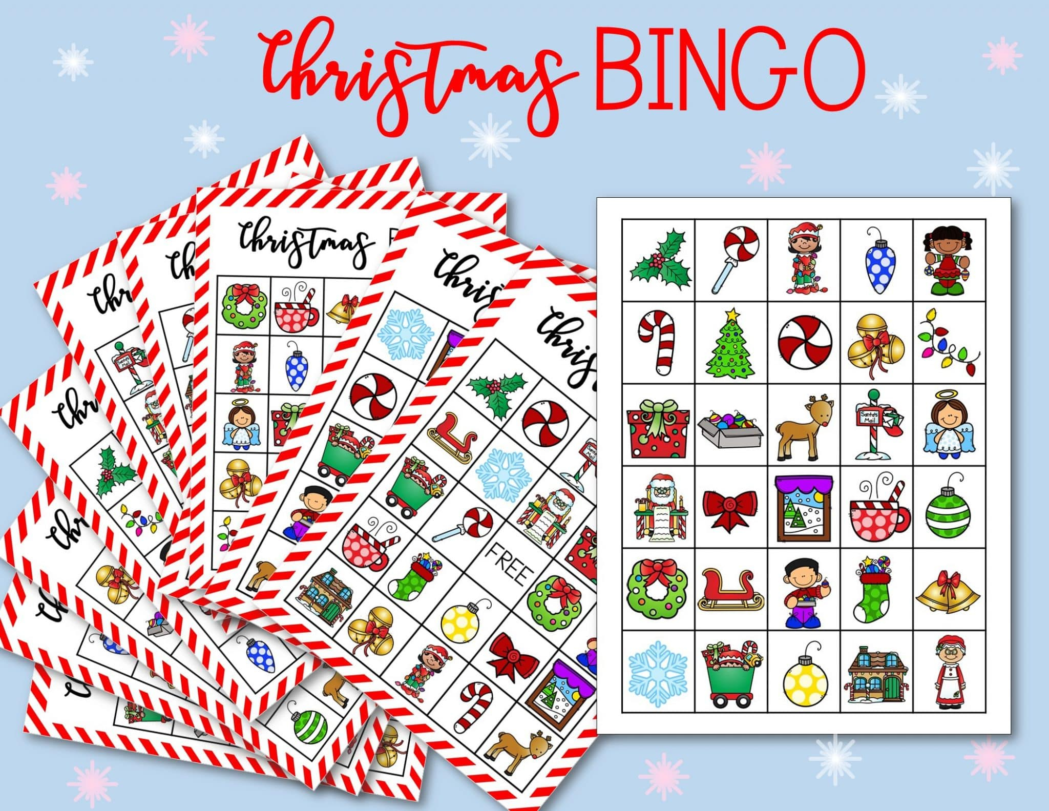 Free Printable Christmas Bingo Cards For Kids &amp;amp; Classrooms - Happy - Print Bingo Cards For Christmas