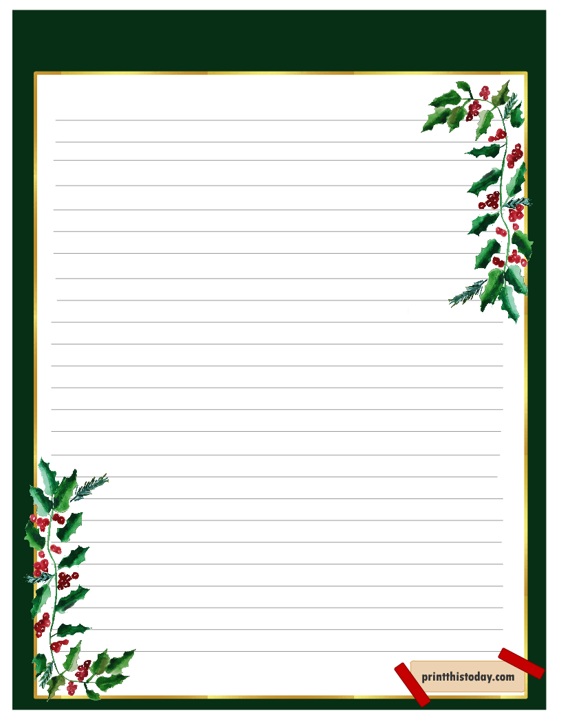 Free Printable Christmas Writing Paper Stationery - Free Printable Christmas Stationery Borders