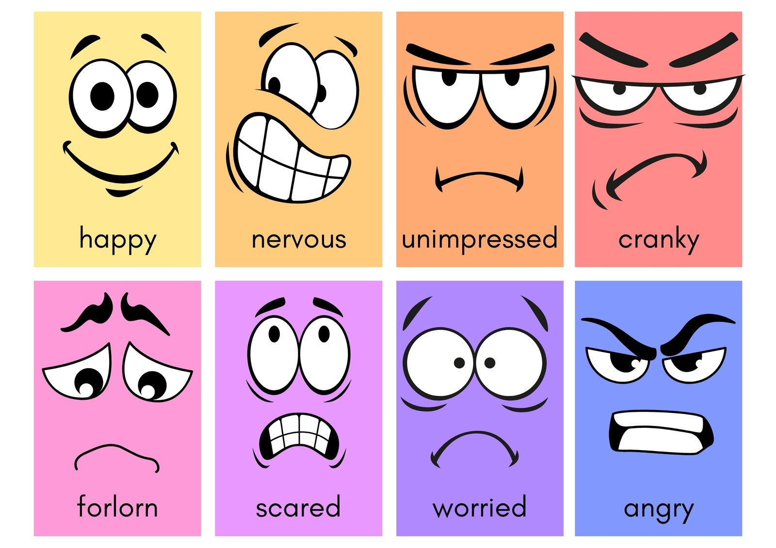 Free Printable Custom Emotions Flashcard Templates | Canva - Free Printable Mood Cards