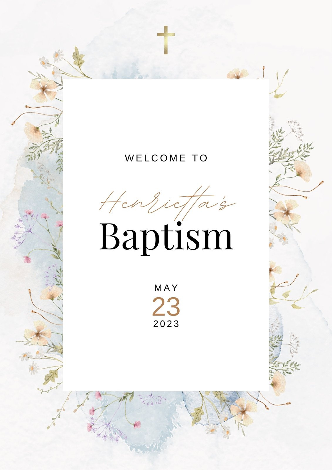 Free Printable, Customizable Baptism Card Templates | Canva - Free Printable Baptism Signs
