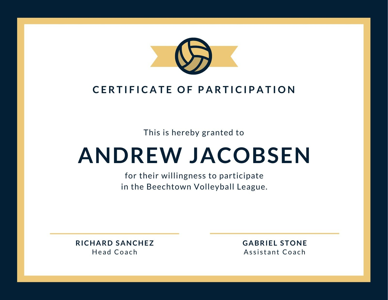 Free Printable, Customizable Sport Certificate Templates | Canva - Free Printable Volleyball Certificates Awards