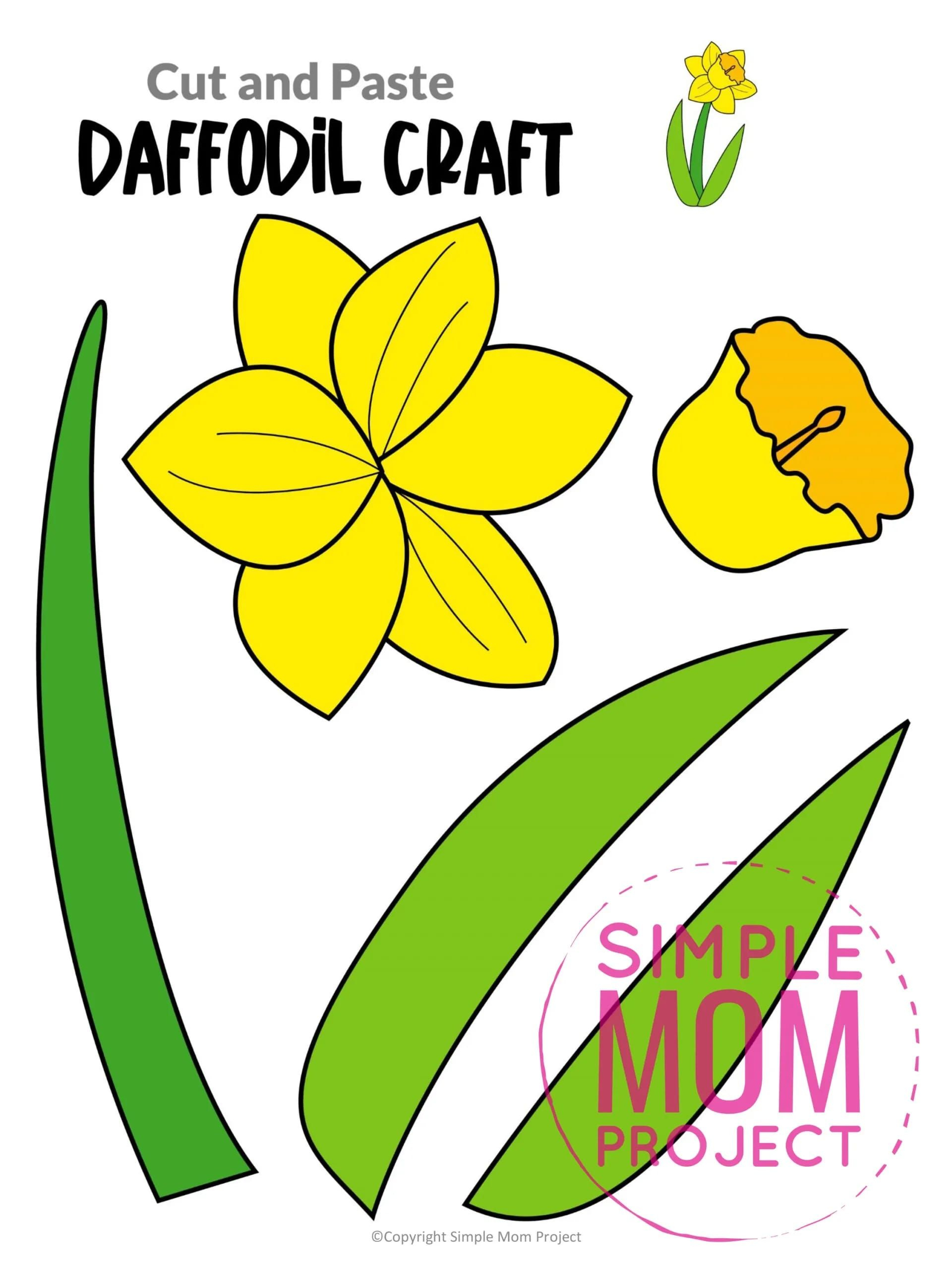 Free Printable Daffodil Craft Template | Daffodil Craft, Spring - Printable Pictures Of Daffodils