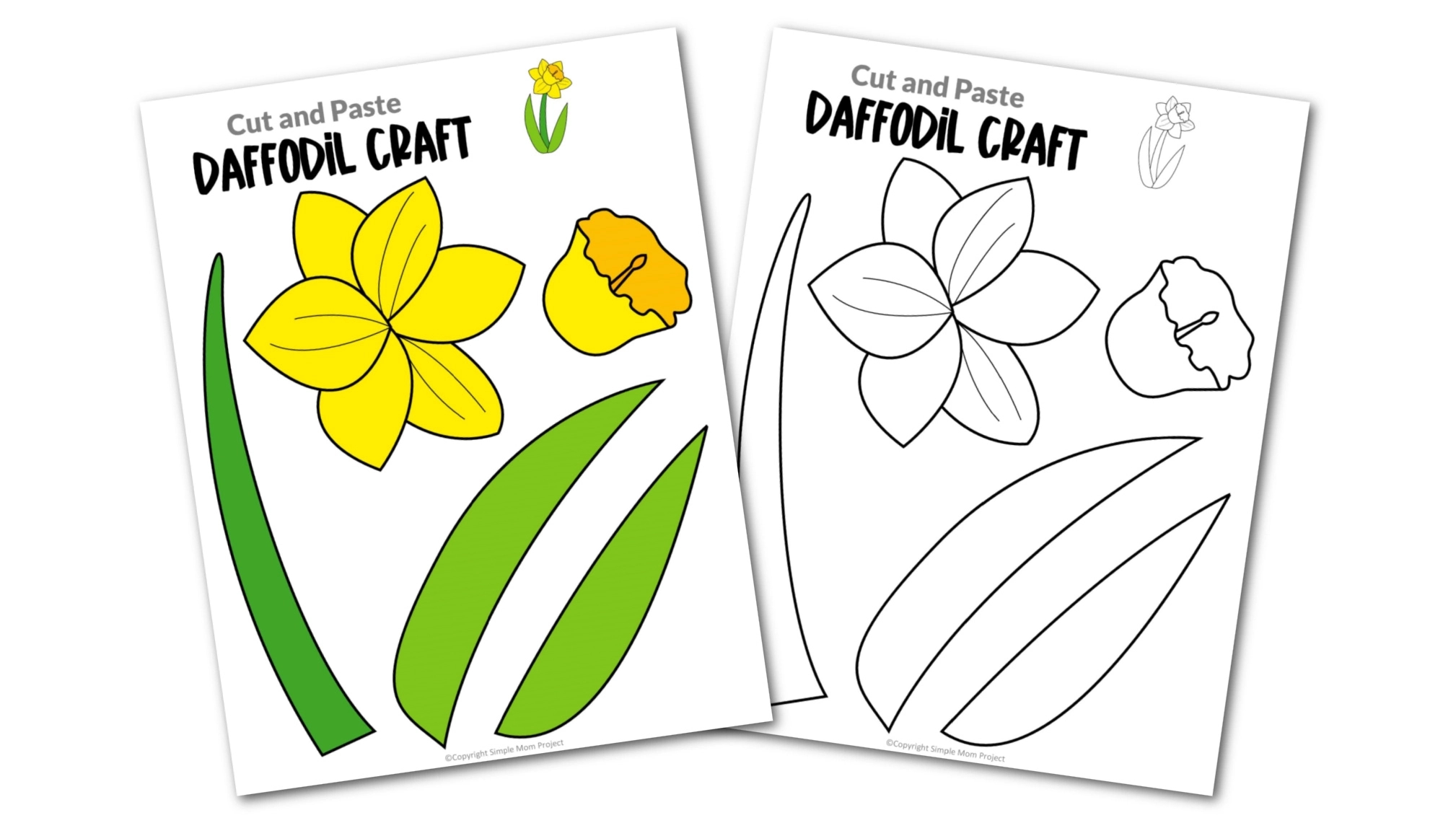 Free Printable Daffodil Craft Template – Simple Mom Project - Printable Pictures Of Daffodils