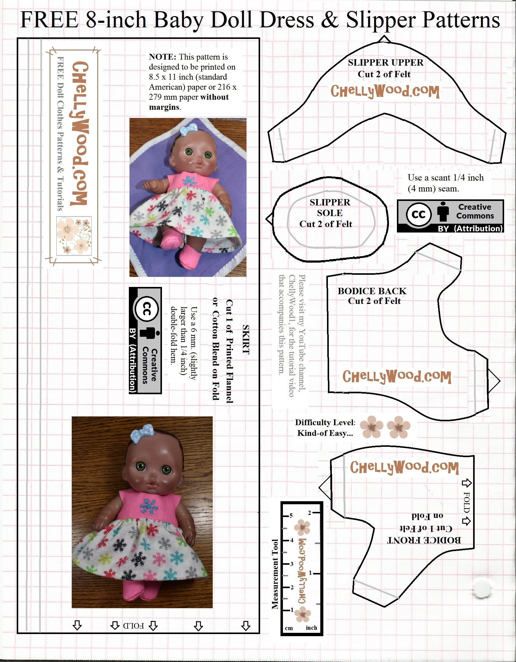 Free Printable #Doll Clothes Pattern: #Felt Booties For 8″ #Baby - Free Printable Baby Doll Clothes Patterns
