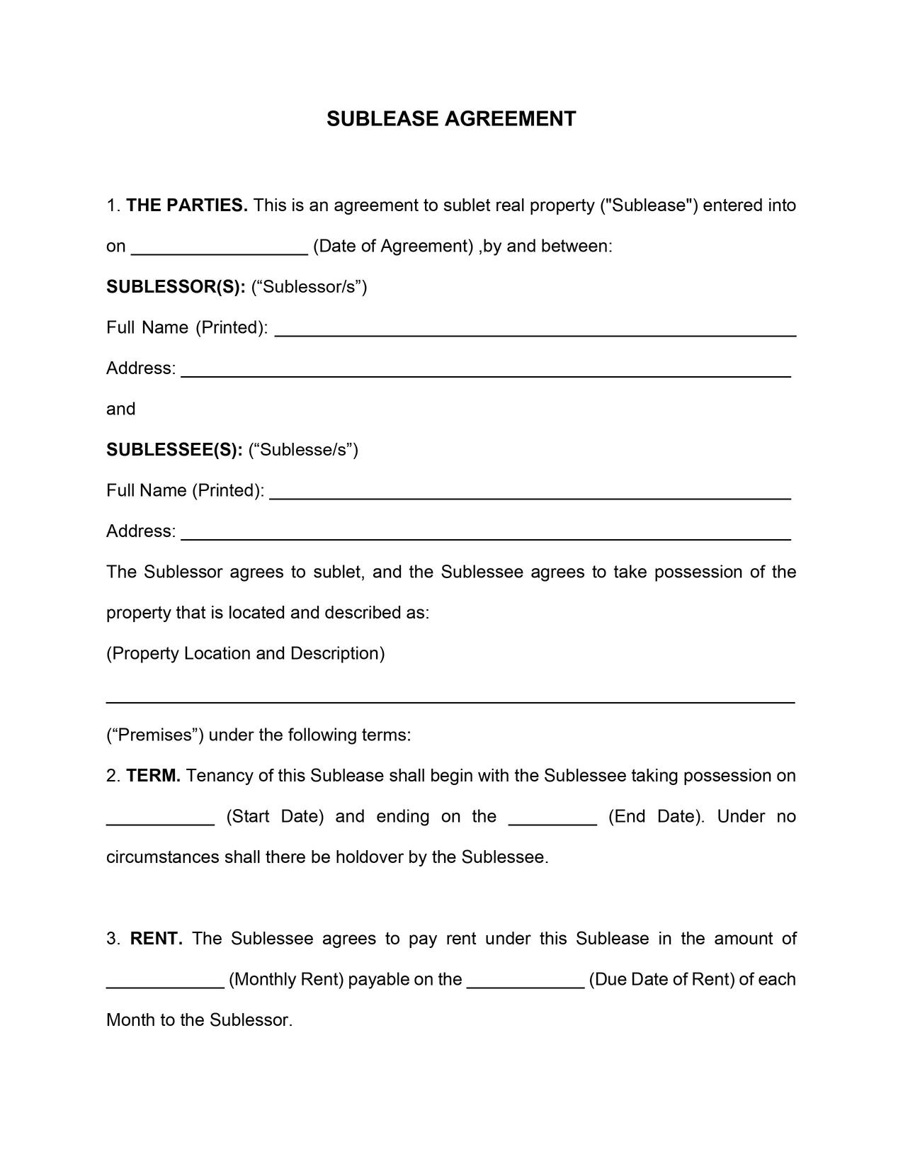 Free Printable Easy-To-Edit Contract And Agreement Templates - Free Printable Agreement Forms